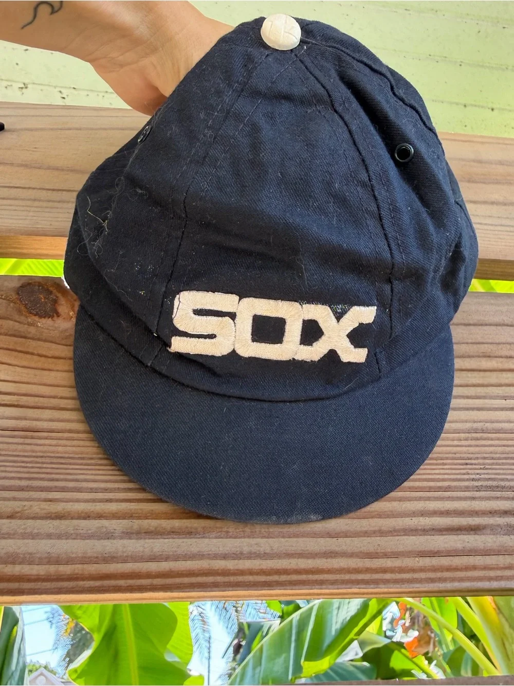 Vintage Kids Navy Black Baseball Hat with White SOX Logo